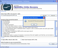 Open Office Writer Recovery screenshot